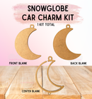 Snow Globe Ornament Kit | Thick 1/4" Fillable Acrylic Blanks | Car Mirror Charms - Moon