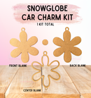 Snow Globe Ornament Kit | Thick 1/4" Fillable Acrylic Blanks | Car Mirror Charms - Daisy Flower