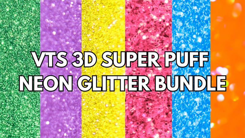 *NEW* 3D Super Puff Neon Glitter Heat Transfer Vinyl (HTV) | 1 of Every Color Bundle | Neon Glitter Puff Vinyl | 6 Colors