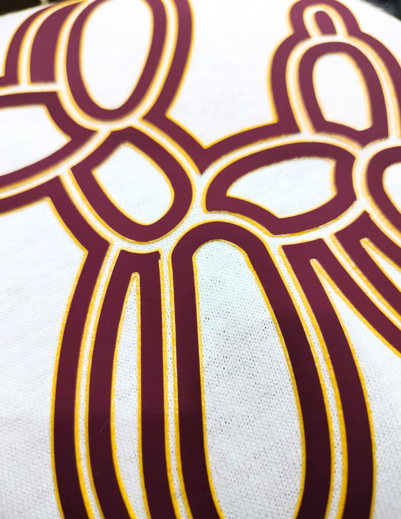 VTS Super Pop 700 Heat Transfer Vinyl | Thick HTV | Raised 3D Foam | 2 Tone Vinyl  - Garnet Red & Yellow Gold