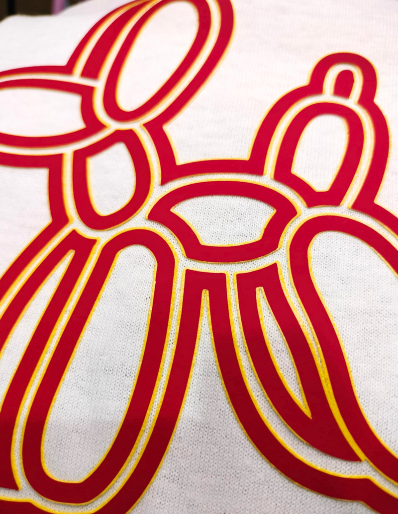 VTS Super Pop 700 Heat Transfer Vinyl | Thick HTV | Raised 3D Foam | 2 Tone Vinyl  - Red & Yellow