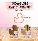 Snow Globe Ornament Kit | Thick 1/4" Fillable Acrylic Blanks | Car Mirror Charms - Ducky