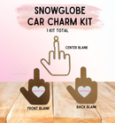Snow Globe Ornament Kit | Thick 1/4" Fillable Acrylic Blanks | Car Mirror Charms - Middle Finger