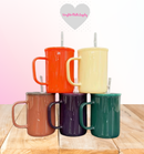 17oz Moody macaron sublimation glass cups with handle | Sublimation Cups