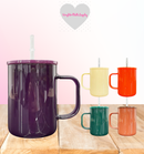 17oz Moody macaron sublimation glass cups with handle | Sublimation Cups