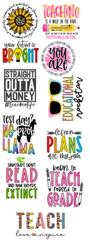 Premade Gang Sheets 22" x 60" | Teacher 2 Gang Sheet | Back to school Gang Sheet| Prebuilt Gang Sheet