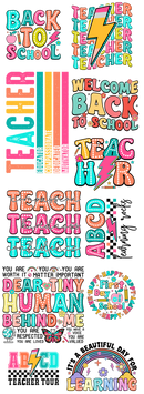 Premade Gang Sheets 22" x 60" | Teacher Gang Sheet | Back to school Gang Sheet| Prebuilt Gang Sheet