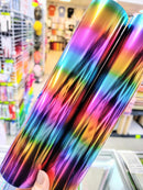 Multi Rainbow Stripes VTS Holographic Pattern HTV | Heat Transfer Vinyl | Holographic Pattern HTV