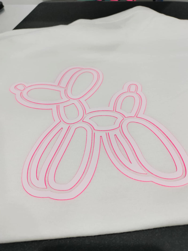 VTS Super Pop 700 Heat Transfer Vinyl | Thick HTV | Raised 3D Foam | 2 Tone Vinyl - White & Hot Pink