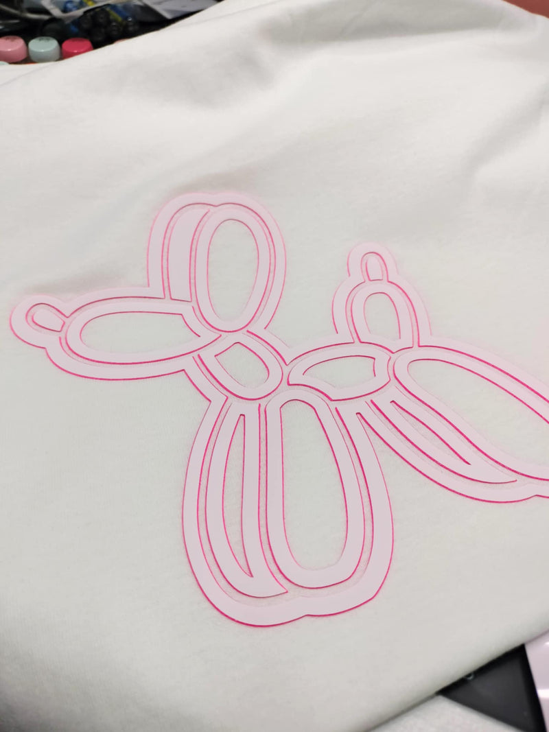 VTS Super Pop 700 Heat Transfer Vinyl | Thick HTV | Raised 3D Foam | 2 Tone Vinyl - White & Hot Pink