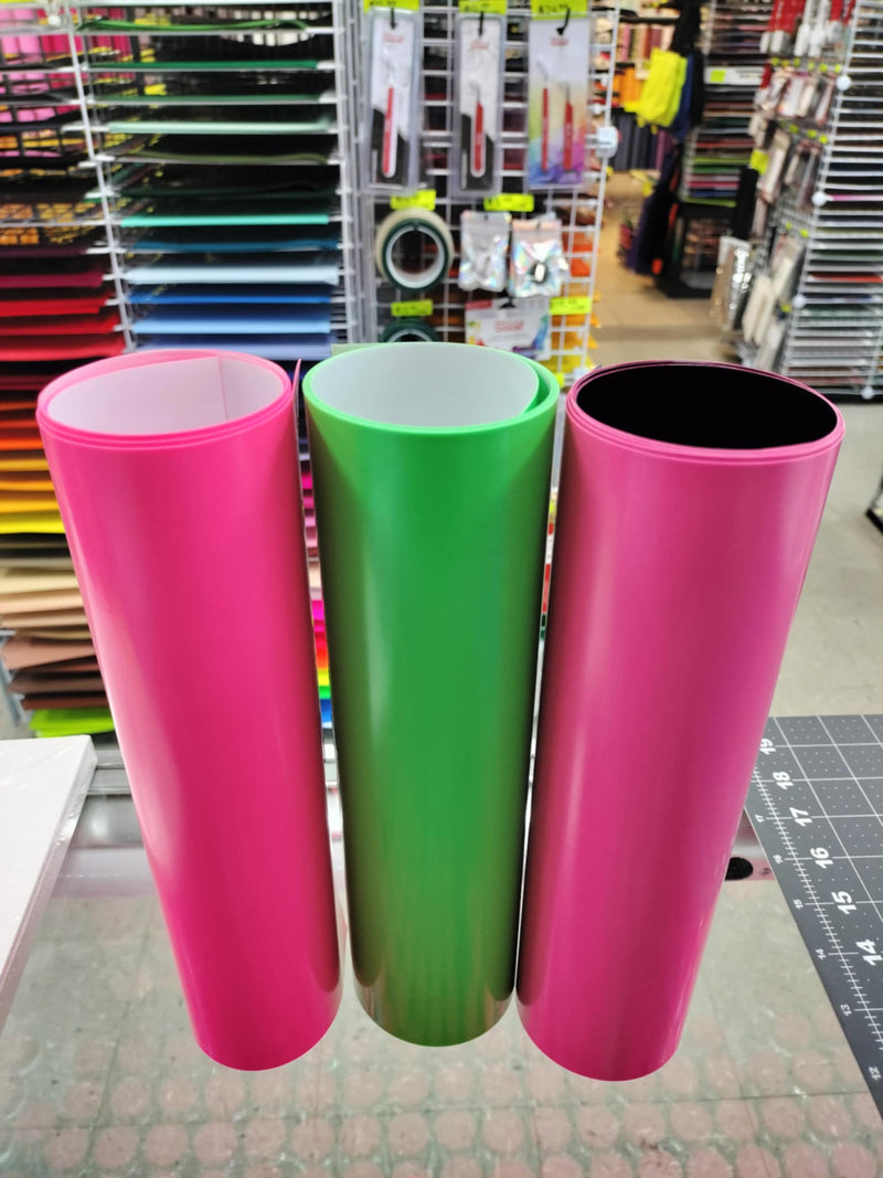 VTS Super Pop 700 Heat Transfer Vinyl | Thick HTV | Raised 3D Foam | 2 Tone Vinyl  - Black and Pink Vinyl