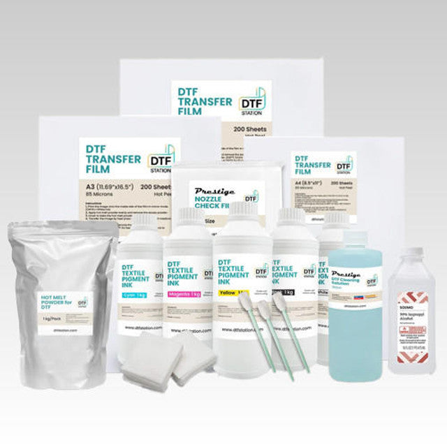 DTF Supplies Bundle w/ Film Sheets, Ink & Cleaner | DTF Printer | Direct to film Printer