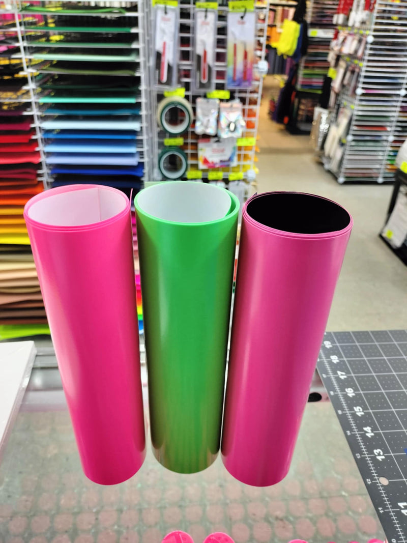 VTS Super Pop 700 Heat Transfer Vinyl | Thick HTV | Raised 3D Foam | 2 Tone Vinyl  - Black and Pink Vinyl