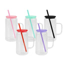 16oz snow globe sublimation glass cups with handle and plastic color lid | Sublimation Tumbler | 16 oz Snowglobe Tumblers