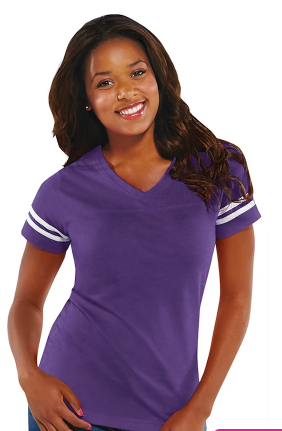 Women's Football T-Shirts | Women's V Neck T-Shirts - Purple