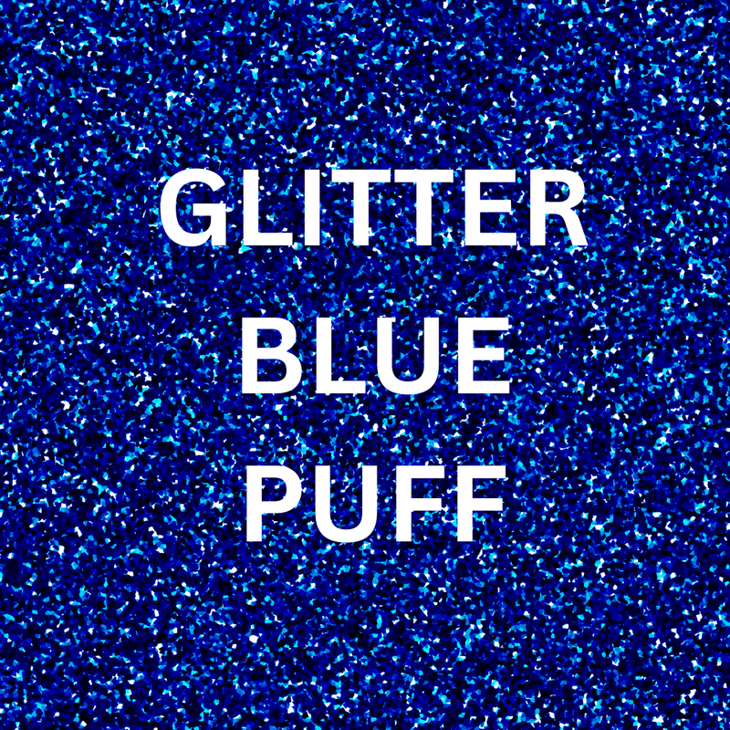 3D Super Glitter Puff Heat Transfer Vinyl (HTV) | Glitter Puff Vinyl - Blue