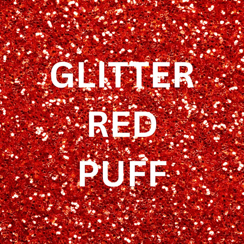 3D Super Glitter Puff Heat Transfer Vinyl (HTV) | Glitter Puff Vinyl - Red