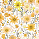 Printed Adhesive Vinyl | Pattern Permanent Vinyl - Ditsy Doodle Flower Yellow