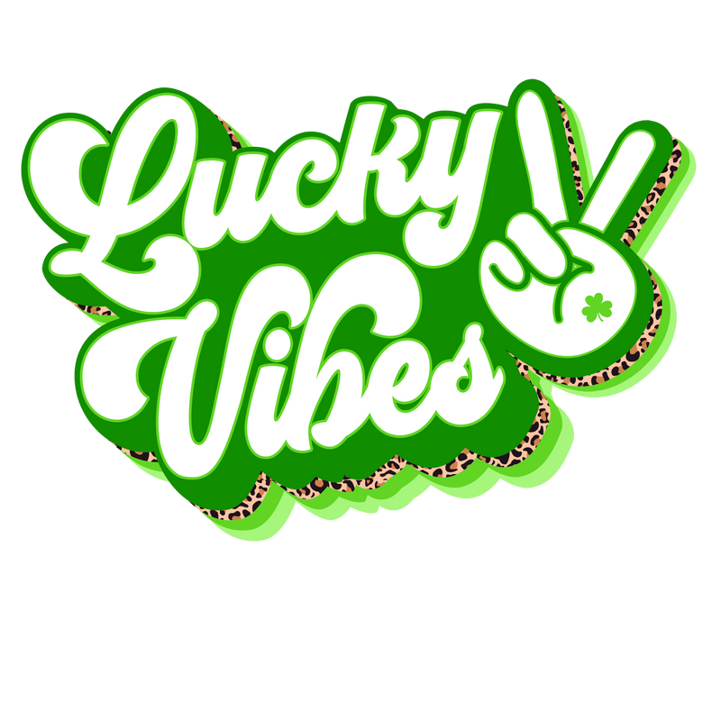 Direct to Film Transfer | DTF Prints | Direct to Film Transfer -  Lucky Vibes Peace Sign St. Patrick's Day