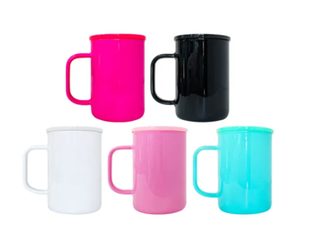 17oz macaron sublimation glass cups with handle | Sublimation Tumbler