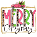 Direct to Film Transfer | DTF Prints | Direct to Film Transfer  - Leopard Truck Merry Christmas