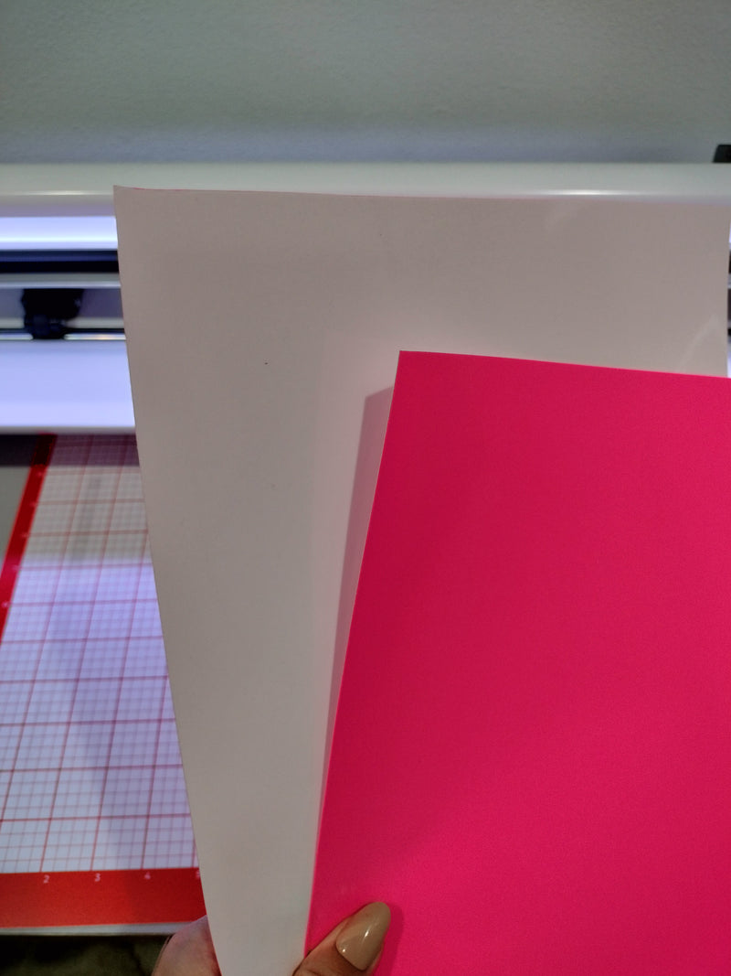 VTS Super Pop 700 Heat Transfer Vinyl | Thick HTV | Raised 3D Foam | 2 Tone Vinyl - White & Hot Pink