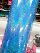 Holographic Mini Sparkle Sky Blue Permanent Vinyl | Permanent Adhesive Vinyl