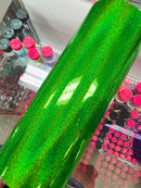 Holographic Mini Sparkle Lime Green Permanent Vinyl | Permanent Adhesive Vinyl