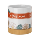 Ceramic Planted With Bamboo Tray Base | Sublimation Blanks