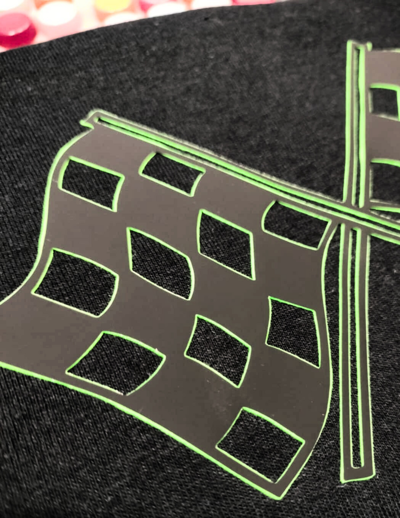 VTS Super Pop 700 Heat Transfer Vinyl | Thick HTV | Raised 3D Foam | 2 Tone Vinyl  - Black and Neon Green