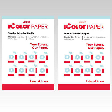 UniNet iColor 560 Standard 2-Step Transfer Paper with Adhesive 8.27x14 | White toner printer paper