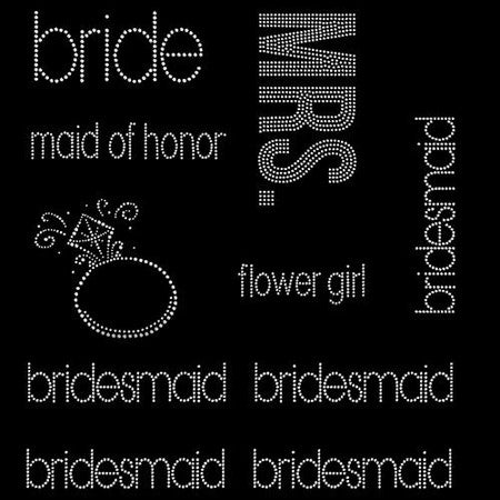 Rhinestone Transfer Designs - Ready to Press | Wedding Rhinestone Bund