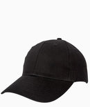 Black Unisex 6-Panel Structured Twill Cap