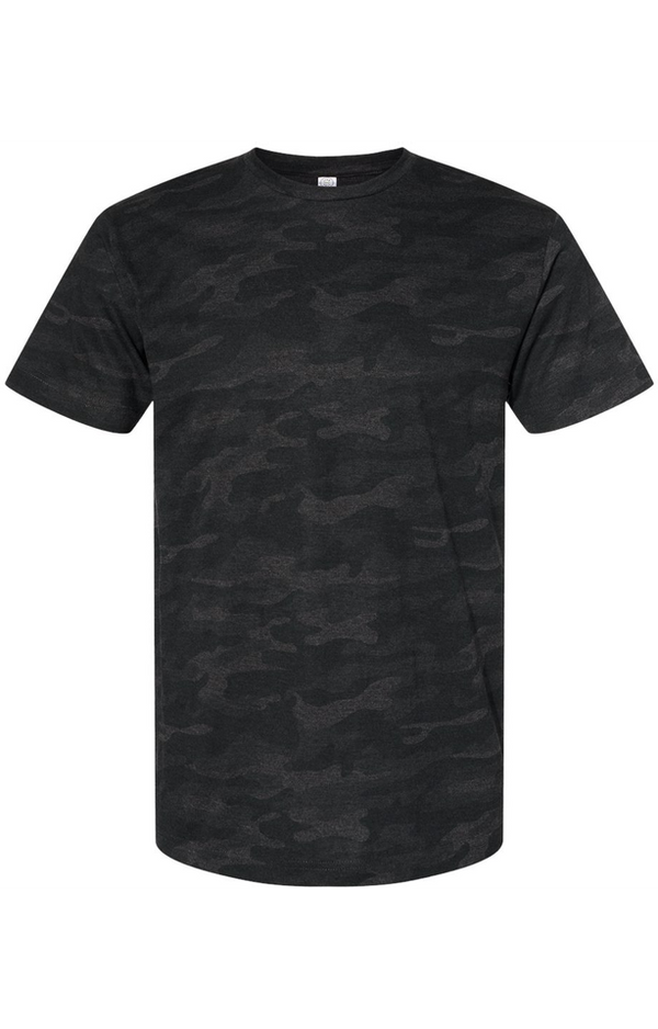 ☆FREEDOM☆ Cadillo Overfit Back Printed T-Shirt Black Camo Camo Style - Black Camouflage Mixed Pattern