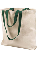 Forrest Green Unisex Canvas Tote With Colored Straps