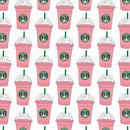 Pink Coffee 12" Pattern Heat Transfer Vinyl / Siser Easy Patterns / Printed HTV