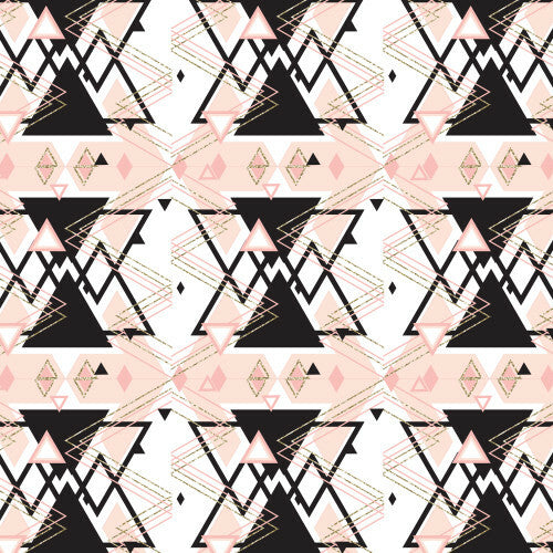 Pink, Black & Gold triangles Easy Patterns 12" Pattern Heat Transfer Vinyl / Siser Easy Patterns / Printed HTV
