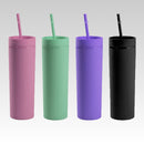 Matte Double Wall Plastic Colored Skinny Tumbler