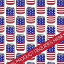 USA Beer Cans 12" Pattern Heat Transfer Vinyl / Siser Easy Patterns / Printed HTV