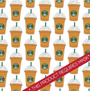 Printed Pattern Heat Transfer Vinyl - Cappuccino Cups