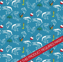 Printed Pattern Heat Transfer Vinyl - Fishing