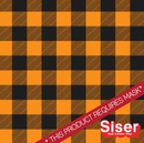 Printed Pattern Heat Transfer Vinyl - Orange & Black Buffalo Plaid