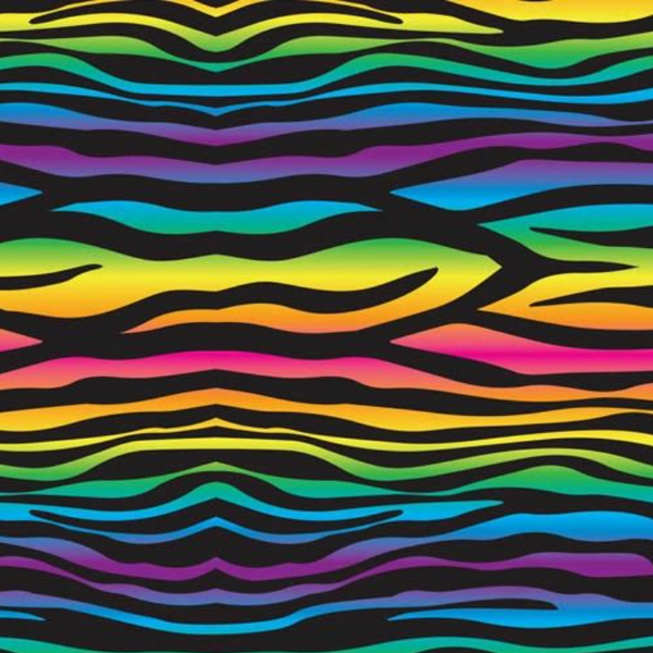 Rainbow Zebra Print Adhesive Vinyl 12”x20” Sheet
