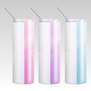 Sublimation Light Color Changing Skinny Tumbler with Lid and Straw