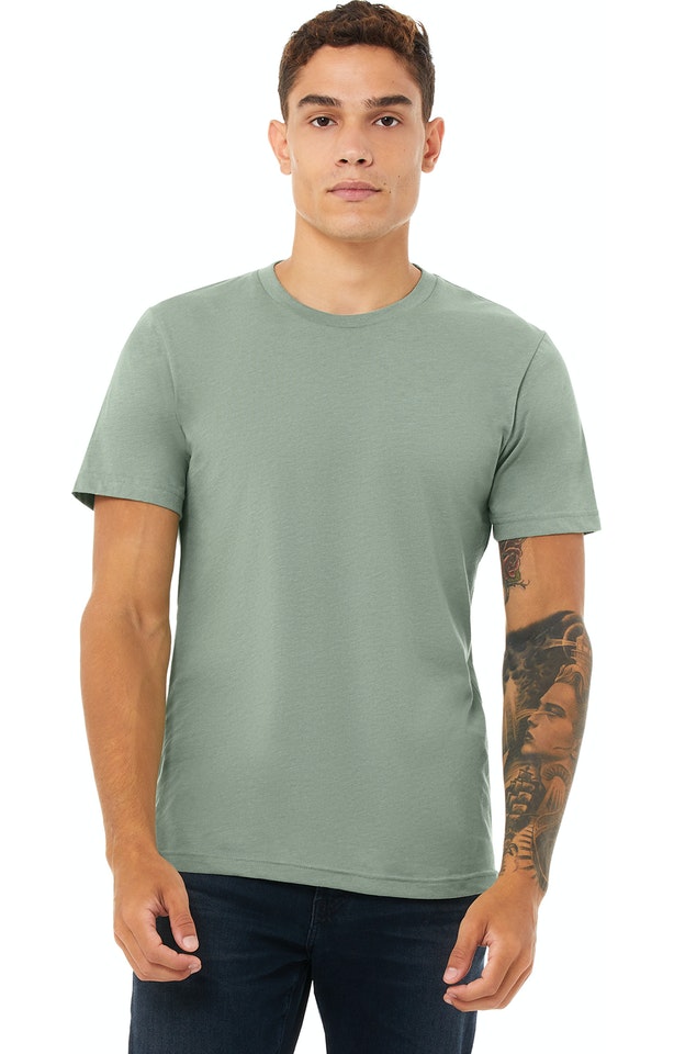 Heather Sage Bella + Canva Unisex Heather CVC T-Shirt