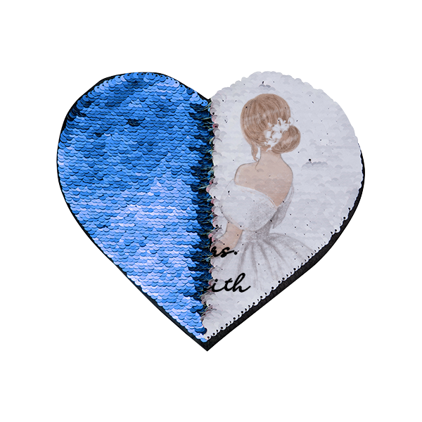 Sublimation Heart Flop Sequin Adhesive Patch Sublimation Blanks