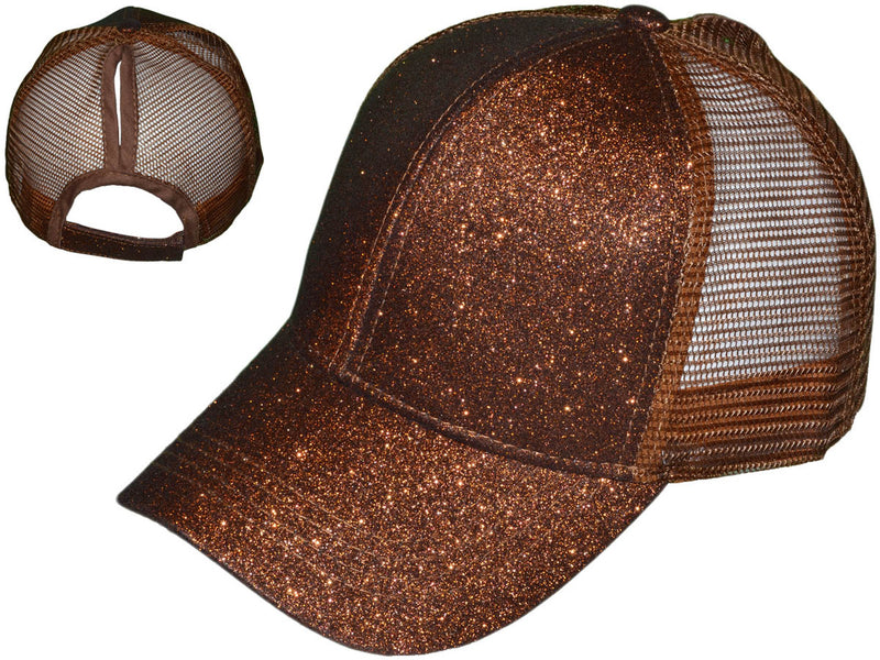 COPPER GLITTER PONY TAIL HATS