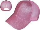 LIGHT PINK GLITTER PONY TAIL HATS