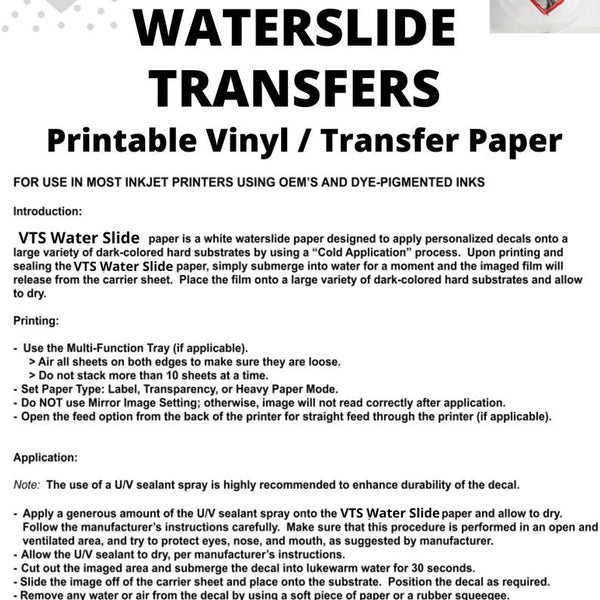 VTS Dark Fabric Inkjet Iron-On Printable Vinyl, 8.5 x 11 5 pack, dark