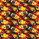 Permanent Vinyl -Flame Football - Permanent Vinyl / Printed Permanent Vinyl